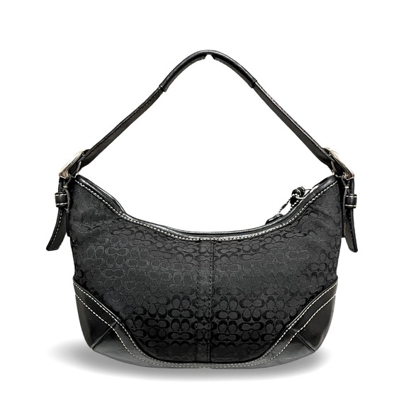 Coach Vintage Soho Leather & Signature Jacquard Mini Hobo Shoulder Bag - Picture 5 of 11
